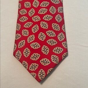 7th Ave red pattern silk tie